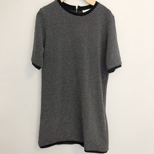 ZARA Black & Gray Striped Sweater T-Shirt Dress